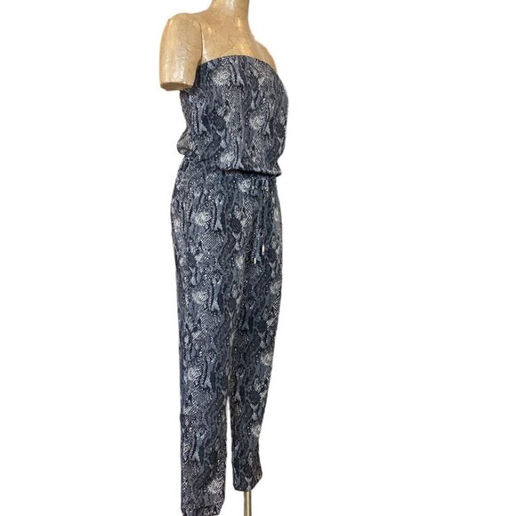Express Snake Print Strapless Jumpsuit Pockets XS #296J - Picture 4 of 8